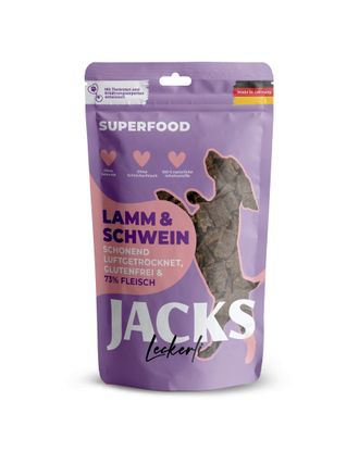 Jacks Leckerlie Superfood Lamm & Schwein 90g - smaczki dla psa, 73% jagnięciny i wieprzowiny