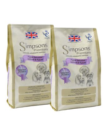 Simpsons Premium Puppy Sensitive Salmon & Potato - karma dla wrażliwych szczeniąt, łosoś i ziemniaki - 2x 12kg