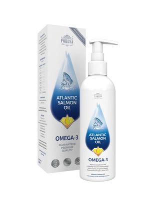 Pokusa Atlantic Salmon Oil - 100% naturalny olej z dzikiego łososia atlantyckiego, bogaty w kwasy tłuszczowe Omega 3 i 6, EPA i DHA - 1L