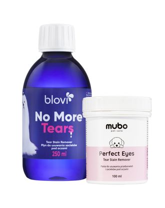 Blovi No More Tears 250ml + Tear Stain Remover 100ml - zestaw do usuwania przebarwień pod oczami dla psów i kotów