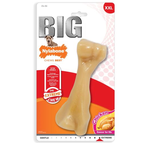 Nylabone Extreme Big Bone Chicken XXL - mocny gryzak dla dużego psa, o smaku kurczaka