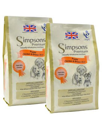Simpsons Premium Puppy Chicken & Brown Rice - karma dla szczeniąt, kurczak i brązowy ryż - 2x 12kg