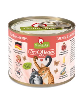 GranataPet DeliCatessen Turkey & Shrimps - bezzbożowa mokra karma dla kota, indyk i krewetki - 200g