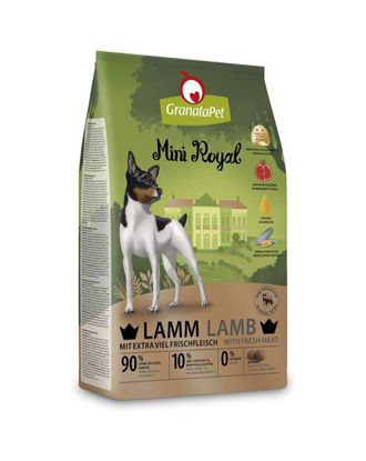 GranataPet Mini Royal Lamb 1kg - bezzbożowa sucha karma dla psów małych ras, 70% jagnięciny z drobiem i 20% warzyw