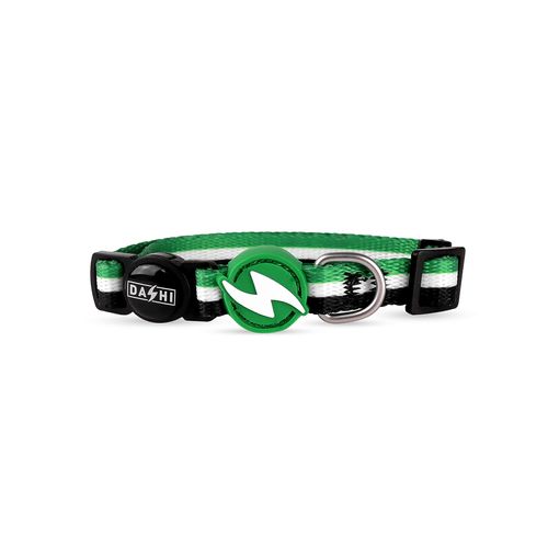 Dashi Stripes Green & Black Cat Collar - obroża dla kota, paski zielono-czarne