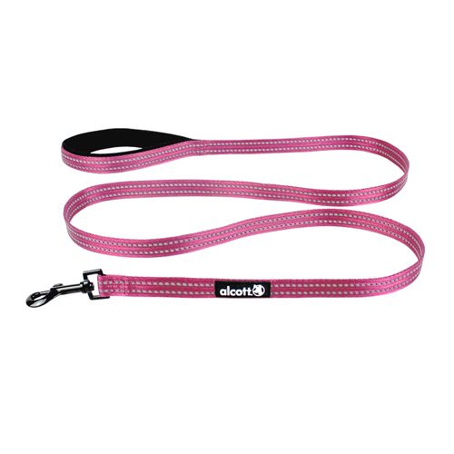 Alcott Adventure Leash 180cm Pink - odblaskowa smycz taśmowa dla psa, różowa