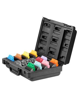 Heiniger Carry Case W Attachment Combs & Snap-on Blades - zestaw 4 ostrzy i 10 metalowych nasadek dystansowych w walizce