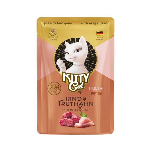 Kitty Cat Beef & Turkey Pate 85g - bezzbożowa mokra karma, pasztet dla kota, z wołowiną i indykiem
