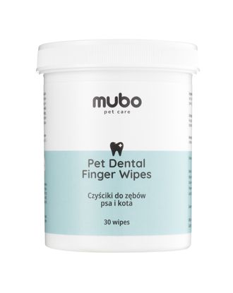 Mubo Pet Dental Finger Wipes 30szt. - jednorazowe czyściki do zębów psa i kota, nakładane na palec