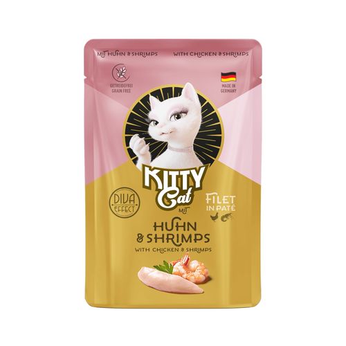 Kitty Cat Filet in Pate Chicken & Shrimps 85g - saszetka dla kota, z kurczakiem i krewetkami, filet w pasztecie