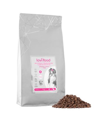 Lovi Food Jagnięcina z batatami i miętą - bezzbożowa karma dla psów małych ras z problemem łzawiących oczu - 4kg