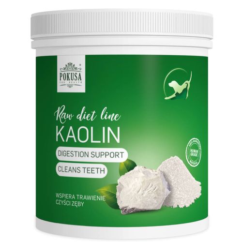 Pokusa RawDietLine Kaolin 200g -  naturalna glinka kaolinowa dla psa, kota, wspomagająco przy biegunkach, zatruciach oraz do czyszczenia zębów