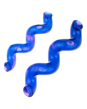 KONG Treat Spiral Stick Blue - zabawka na przysmaki dla psa, gumowy patyk, niebieski