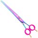 P&W Poodle Rainbow Curved Scissors - profesjonalne nożyczki groomerskie, gięte