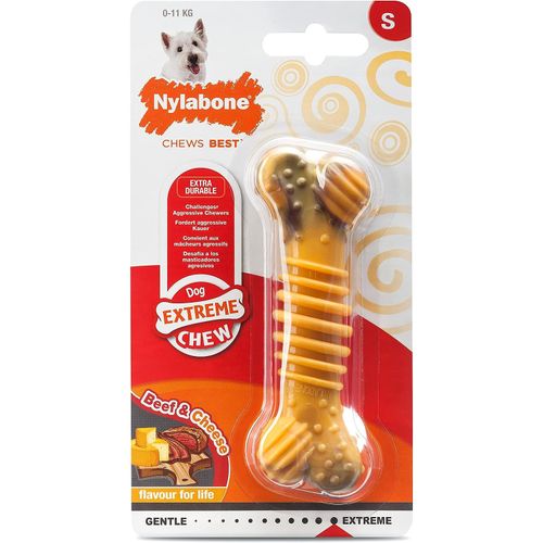 Nylabone Extreme Texture Beef & Cheese Bone - gryzak dentystyczny dla psa, smak wołowiny i sera