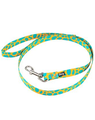 Julius-K9 MoreColor Basic Leash Leopard 120cm - smycz taśmowa dla psa, żółto-turkusowa