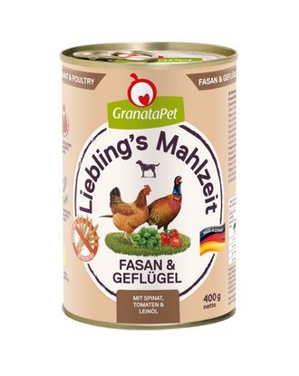 GranataPet Pheasant & Poultry - bezzbożowa mokra karma dla psa, bażant i drób