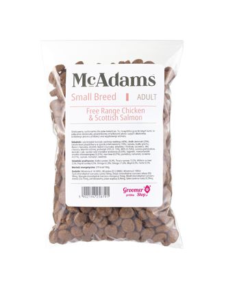 McAdams Small Breed Free Range Chicken & Salmon 100g - wypiekana karma dla małego psa, kurczak z wolnego wybiegu i łosoś - próbka