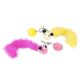 Flamingo Cat Mouse Ball 35cm - myszka z piłeczką dla kota, z ogonem z piór boa, lekko szeleszcząca