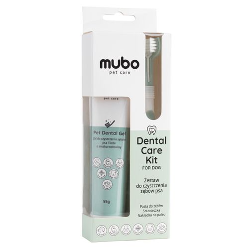 Mubo Dental Care Kit - zestaw do czyszczenia zębów psa, pasta, szczoteczka i nakładka na palec