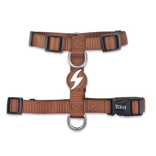 Dashi Solid Back Harness Brown - regulowane szelki guard dla psa, brązowe