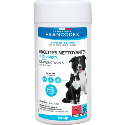 Francodex Wipes Multi-Purpose 100szt. - uniwersalne chusteczki dla psa i kota, bez alkoholu