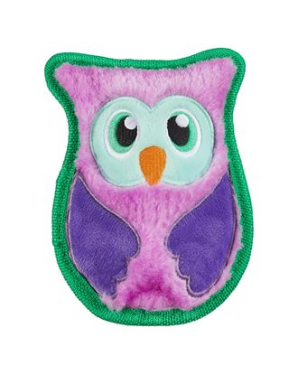 Outward Hound Durablez Owl 15cm - piszcząca zabawka dla psa, bez wypełnienia, fioletowa sowa