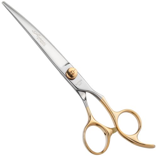 Geib Avanti Curved Scissors - profesjonalne nożyczki groomerskie z mikroszlifem, gięte