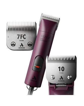 Zestaw promocyjny Andis AGCB Super Brushless + CeramicEdge nr 7FC - cicha, profesjonalna maszynka z 2 ostrzami ceramicznymi - Bordowa