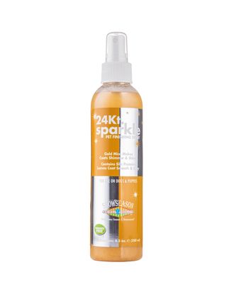 ShowSeason 24Kt. Gold Sparkle 250ml - preparat nabłyszczający i ułatwiający rozczesywanie, do każdego koloru sierści, z drobinkami odbijającymi światło i jedwabiem