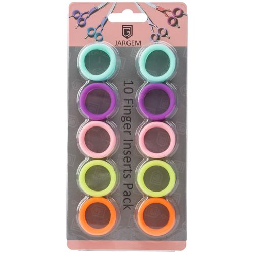 Jargem Finger Inserts 10szt. - wymienne ringi do nożyczek, mix kolorów, zestaw