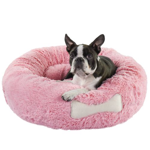 Donut Plush Blovi Bed legowisko dla psa shaggy różowe