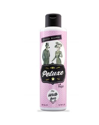 Petuxe White Hair Shampoo - wegański szampon do szaty białej i jasnej, dla psów i kotów - 200ml