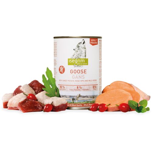 Isegrim Adult Goose & Sweet Potato - mokra karma dla psów dorosłych z gęsiną, batatami i owocami dzikiej róży, 400g