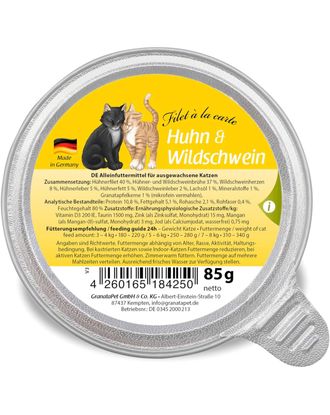 GranataPet Filet à la carte Chicken & Wild Boar - mokra karma dla kota, soczyste fileciki w sosie własnym, kurczak i dziczyzna - 85g