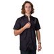 Tikima Lavezzi Shirt Black - rozpinana bluza groomerska z krótkim rękawem, z haftem na plecach, czarna