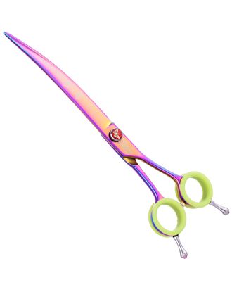 P&W ButterFly Bend Handle Curved Scissors 8" - profesjonalne nożyczki groomerskie z wygodnym, giętym uchwytem, gięte