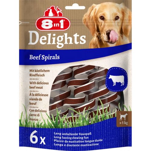 8in1 Delights Beef Spirals 60g - przysmaki dla psa, spirale do żucia ze skóry i mięsa wołowego