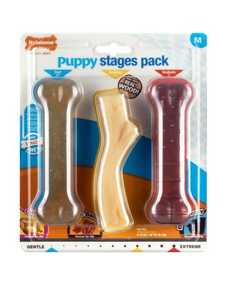 Nylabone Puppy Chew Stages Pack - gryzaki dla szczeniaka, różne twardości i smaki