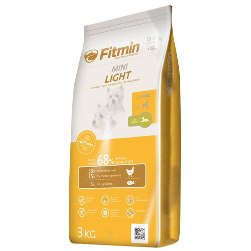 Fitmin Mini Light 3kg - pełnowartościowa karma dla psów małych ras z tendencją do nadwagi, z kurczakiem