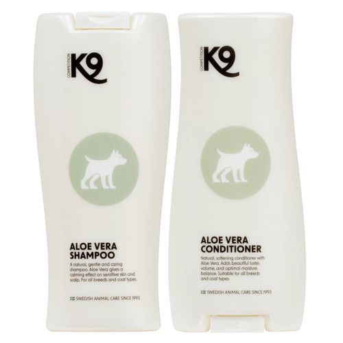 K9 Aloe Vera Set - zestaw szampon + odżywka z aloesem do pielęgnacji zwierząt z wrażliwą skórą