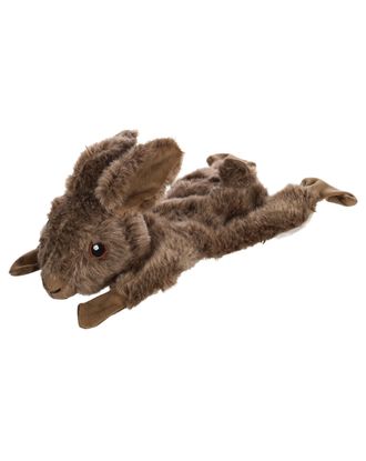 Flamingo Plush Dog Toy Rabbit - szeleszczący, pluszowy królik z piszczałką, brązowy