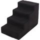 Flamingo Dog Step Tampa Black - schodki dla psa do 30kg, pluszowe pokrycie, czarne, 60x36x41cm