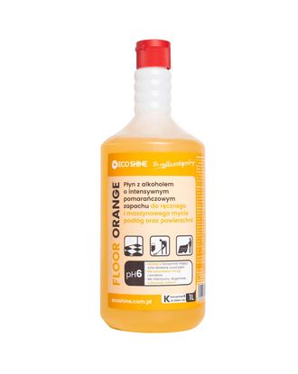 Eco Shine Floor Orange - zapachowy, niskopieniący płyn do mycia podłóg, z alkoholem - 1L
