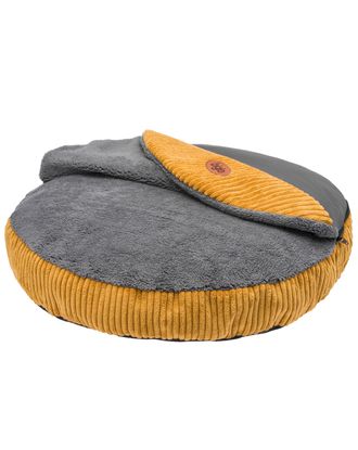 Biglo Bed Cleo Honey - sztruksowe legowisko dla psa z przykryciem, miodowo-szare
