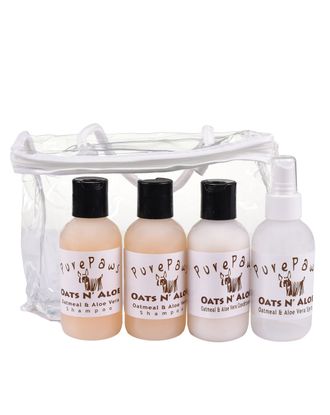 Pure Paws Oatmeal & Aloe 4x118ml - zestaw profesjonalnych kosmetyków do suchej, swędzącej podrażnionej i skłonnej do alergii skóry