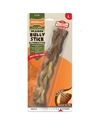 Nylabone Bully Stick Braided L - gryzak dla psa, w kształcie warkocza, smak wołowiny