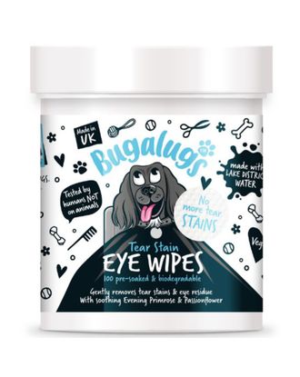 Bugalugs Tear Stain Eye Wipes 100szt. - biodegradowalne waciki do czyszczenia okolic oczu psa
