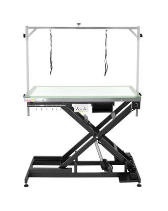Blovi Luminous Pro Black 120x65cm - profesjonalny stół groomerski z podnośnikiem i podświetlanym, szklanym blatem LED