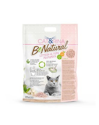 Cat&Rina BeNatural Tofu Litter Peach - roślinny żwirek zapachowy dla kota, brzoskwinia, zbrylający, biodegradowalny pellet - 5,5L (2,45kg)